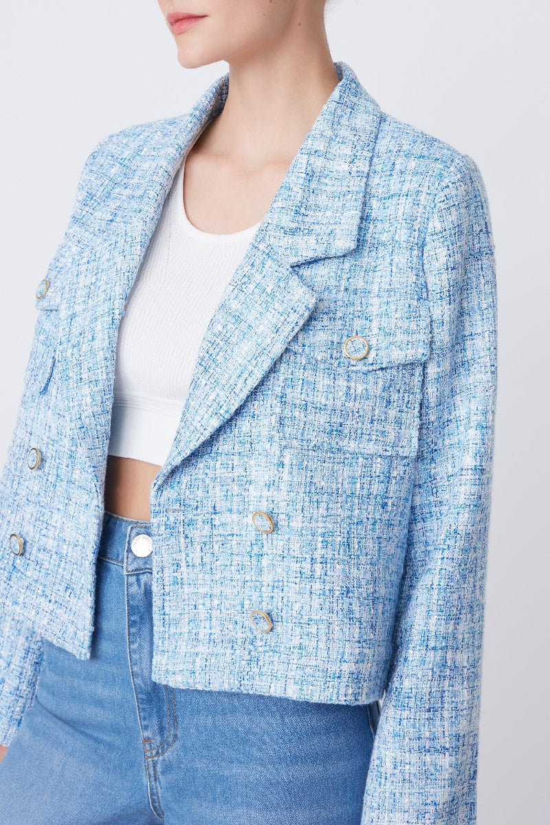 Diva Tweed Jacket - Blue