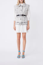 Domino Sleeveless Denim Jacket - Grey