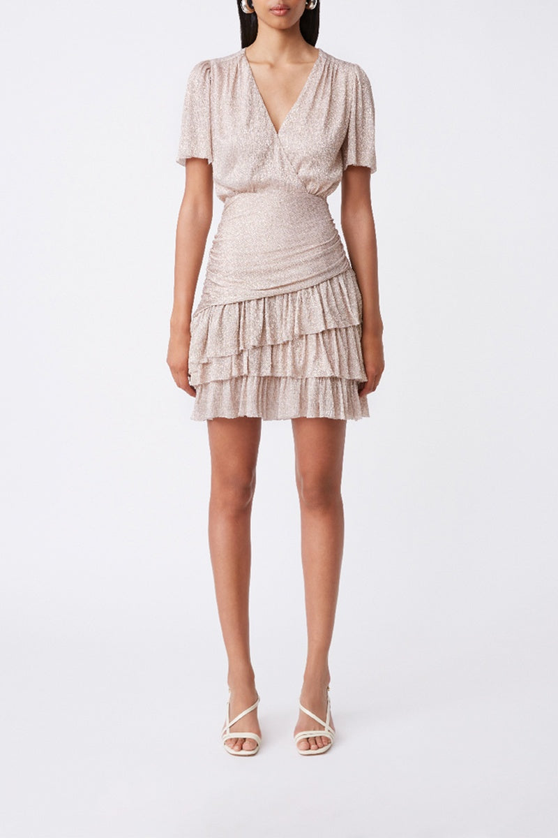Vestido Claudia con volantes - Beige