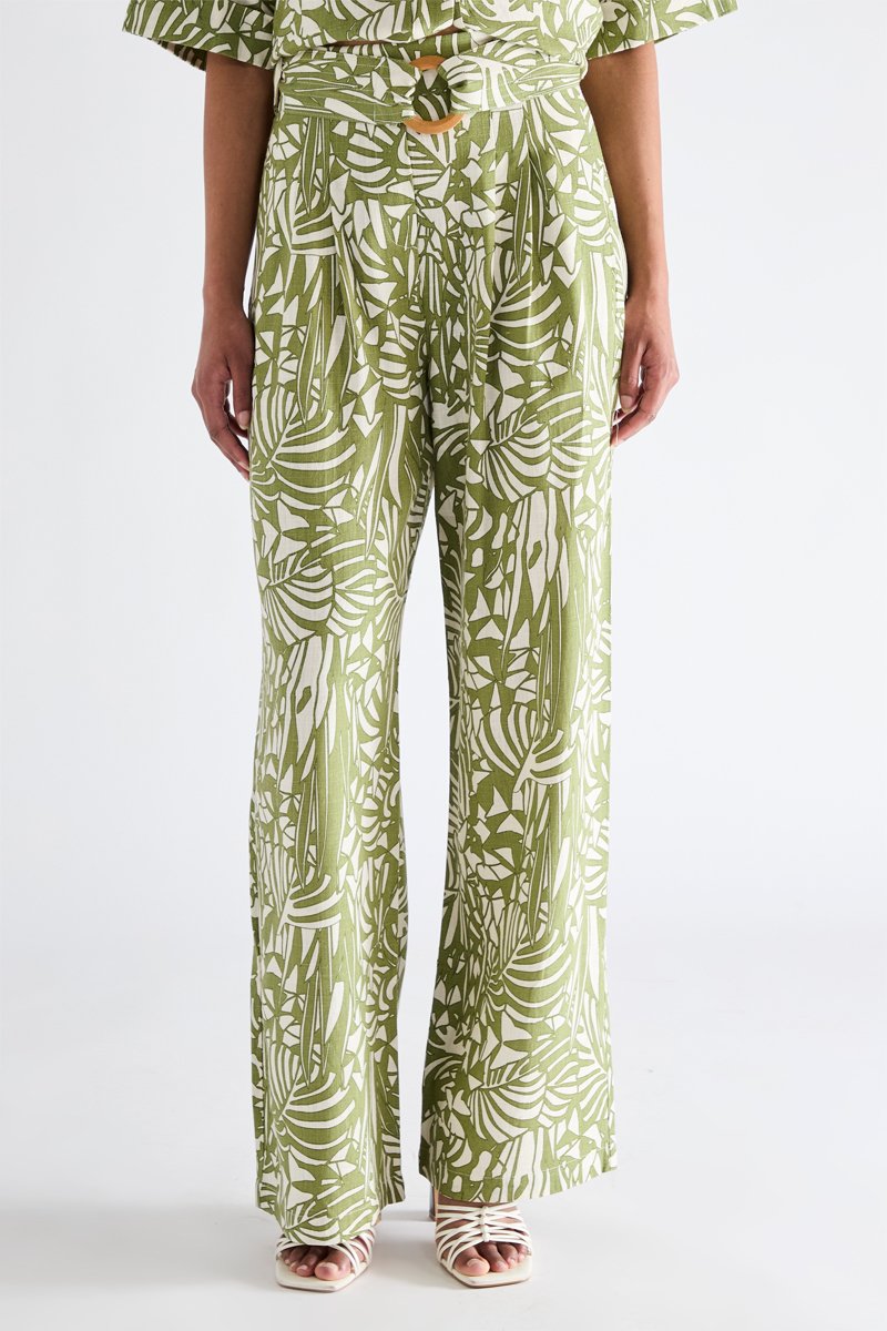 Janis Linen Trousers - Khaki