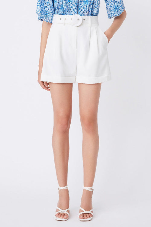 Bili High Waisted Shorts - Ecru