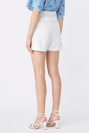 Bili High Waisted Shorts - Ecru