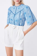Shorts Bili de talle alto - Crudo