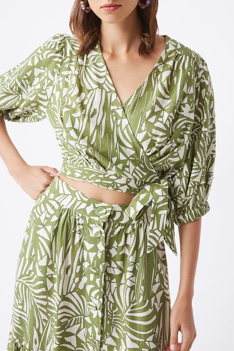 Blusa de lino Louve - Caqui