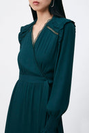 Vestido midi Cabaret - Verde oscuro