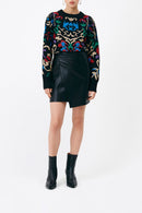 Minifalda Flavie de talle alto - Negro
