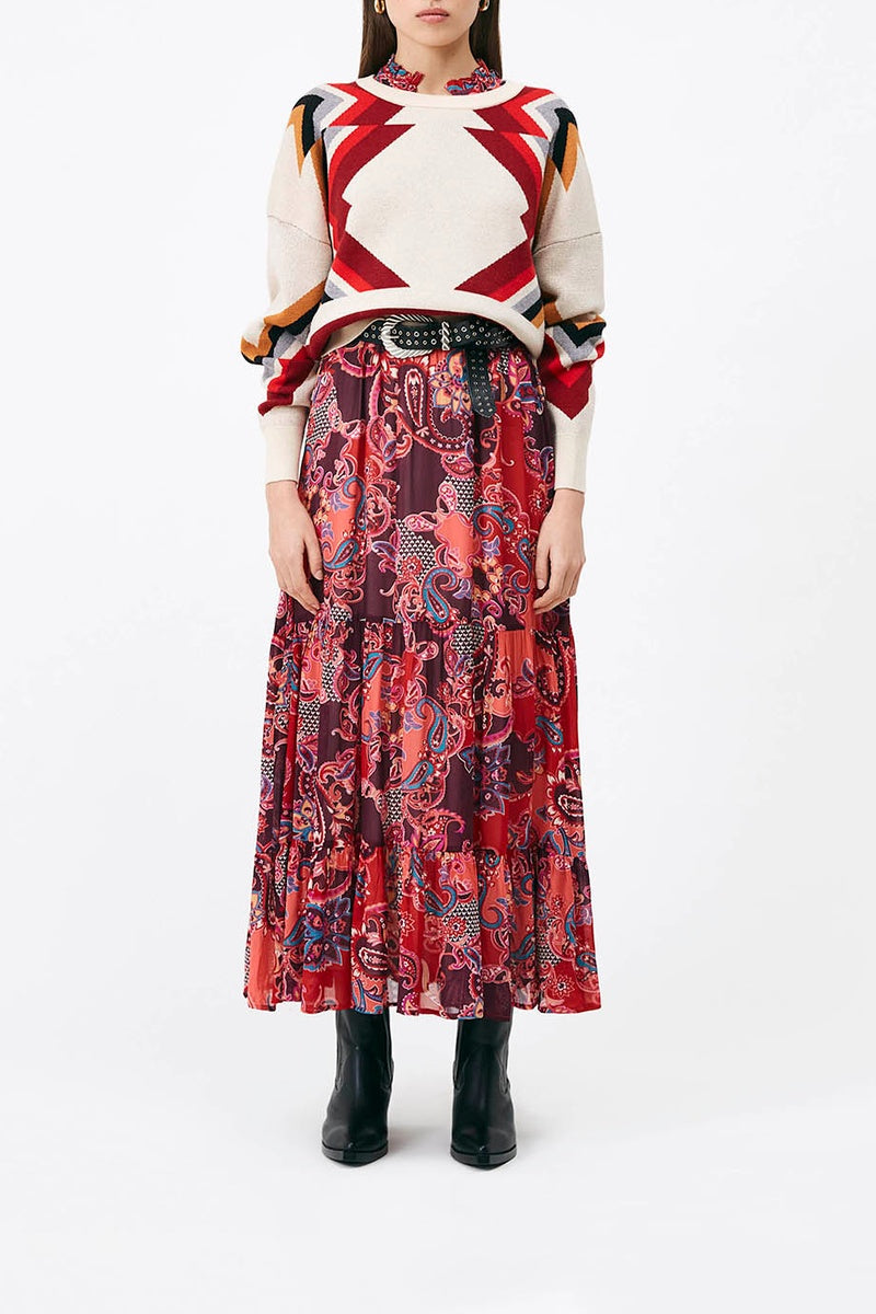 Pavaro Jumper - Red and Ecru