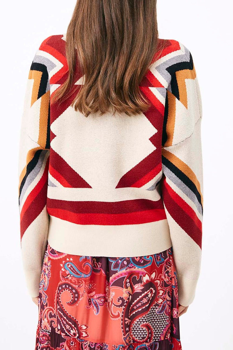 Pavaro Jumper - Red and Ecru