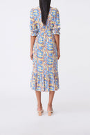Vestido cruzado Claire - Azul