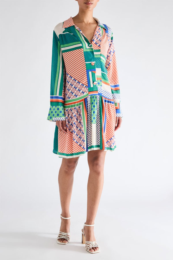 Caren Skater Dress - Green