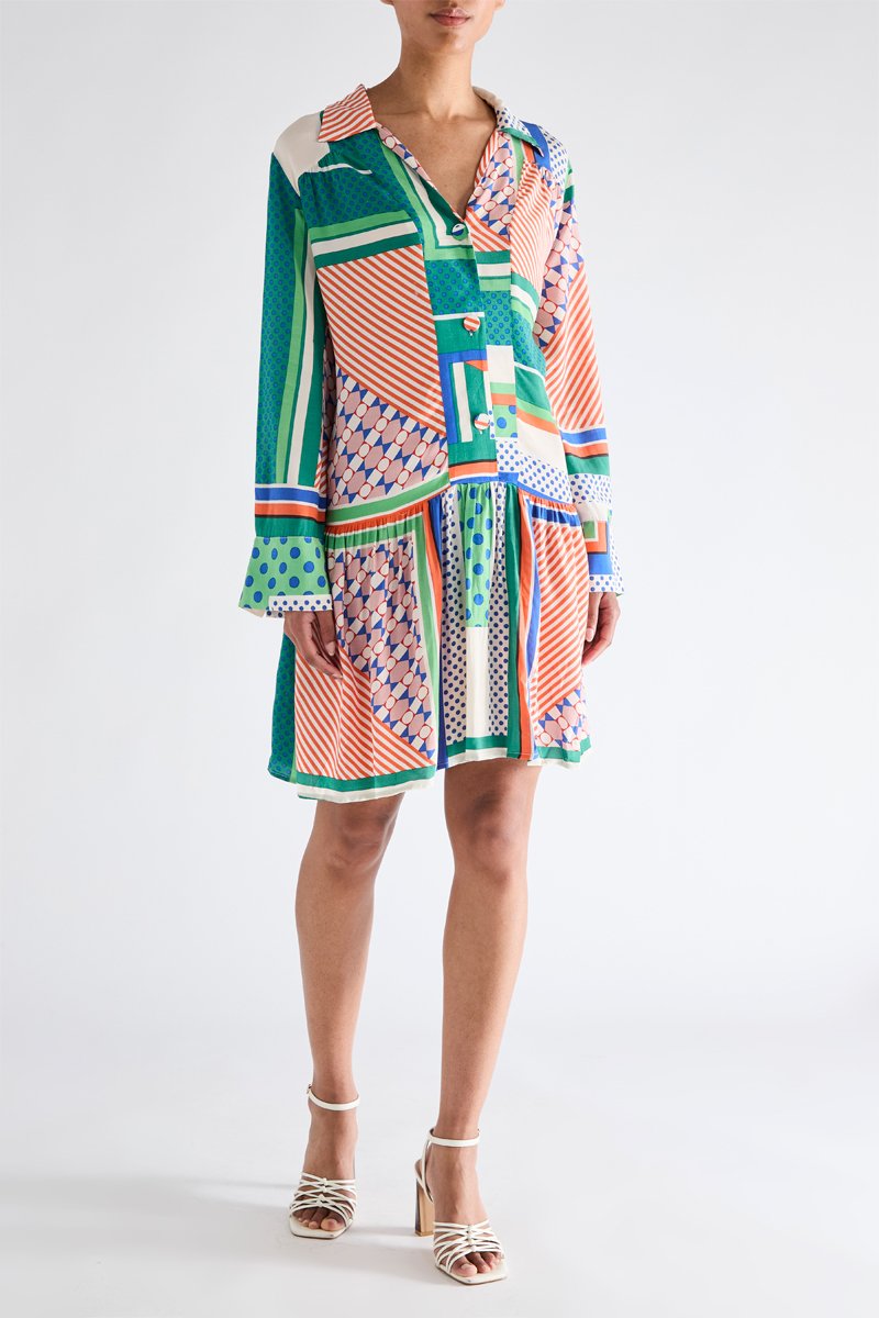Vestido skater Caren - Verde