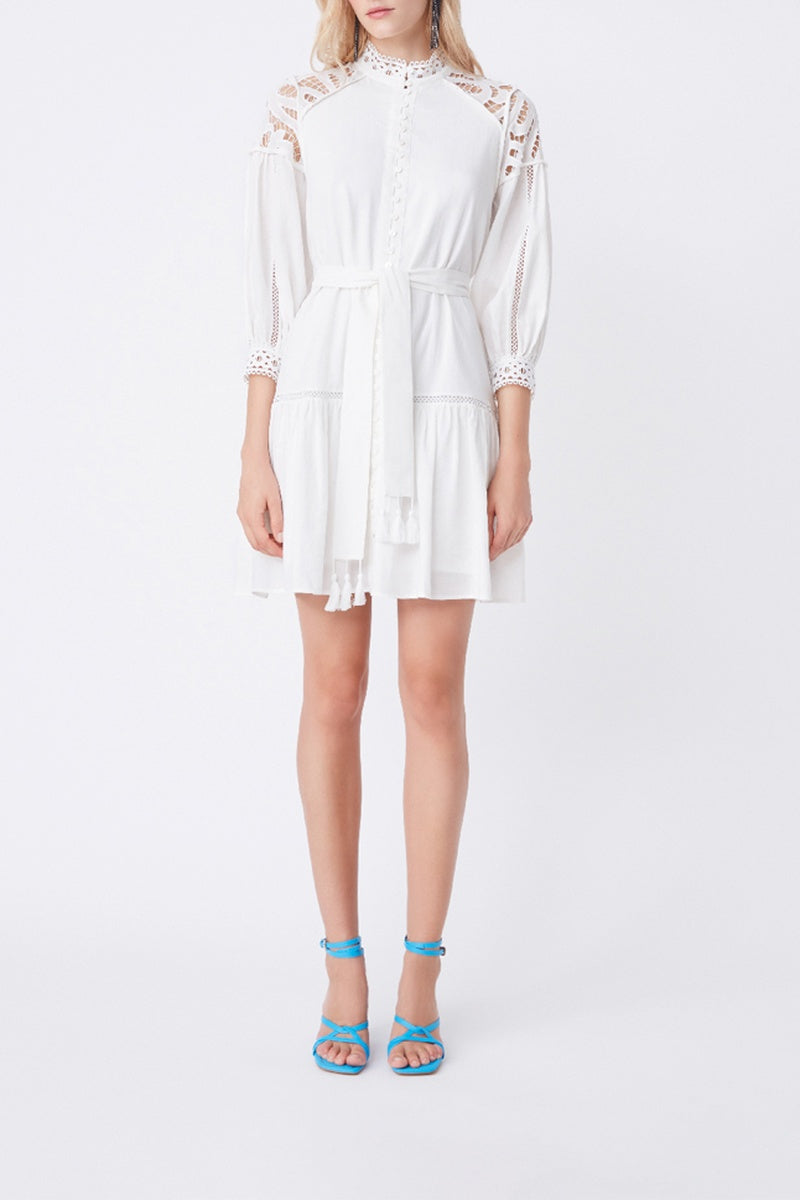 Chama Fit-and-Flare Dress - Ecru