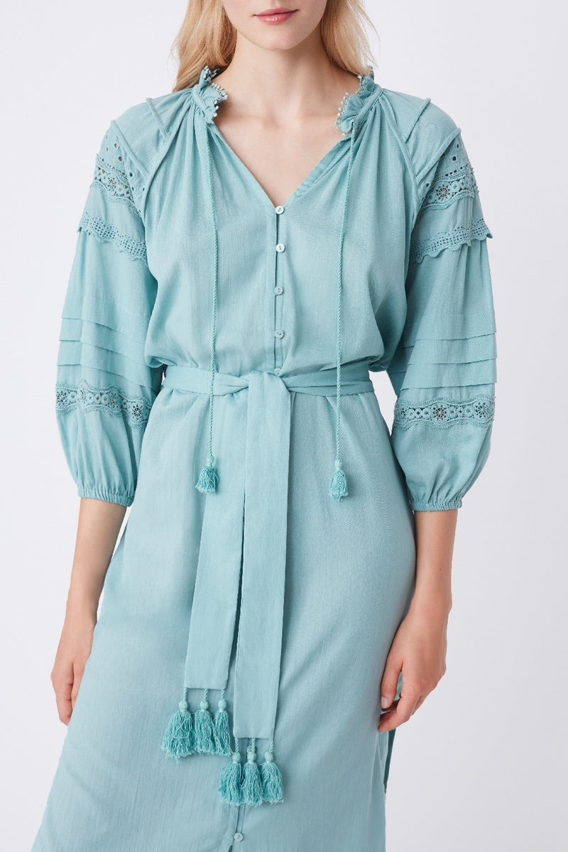 Vestido camisero Channa - Verde mar