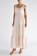 Vestido Largo Charlote de Lino - Camel