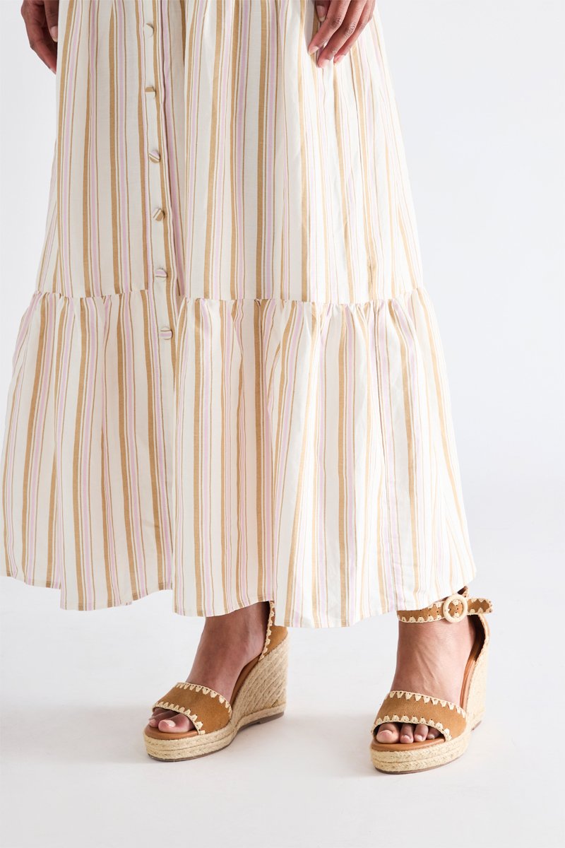 Charlote Long Linen Dress - Camel