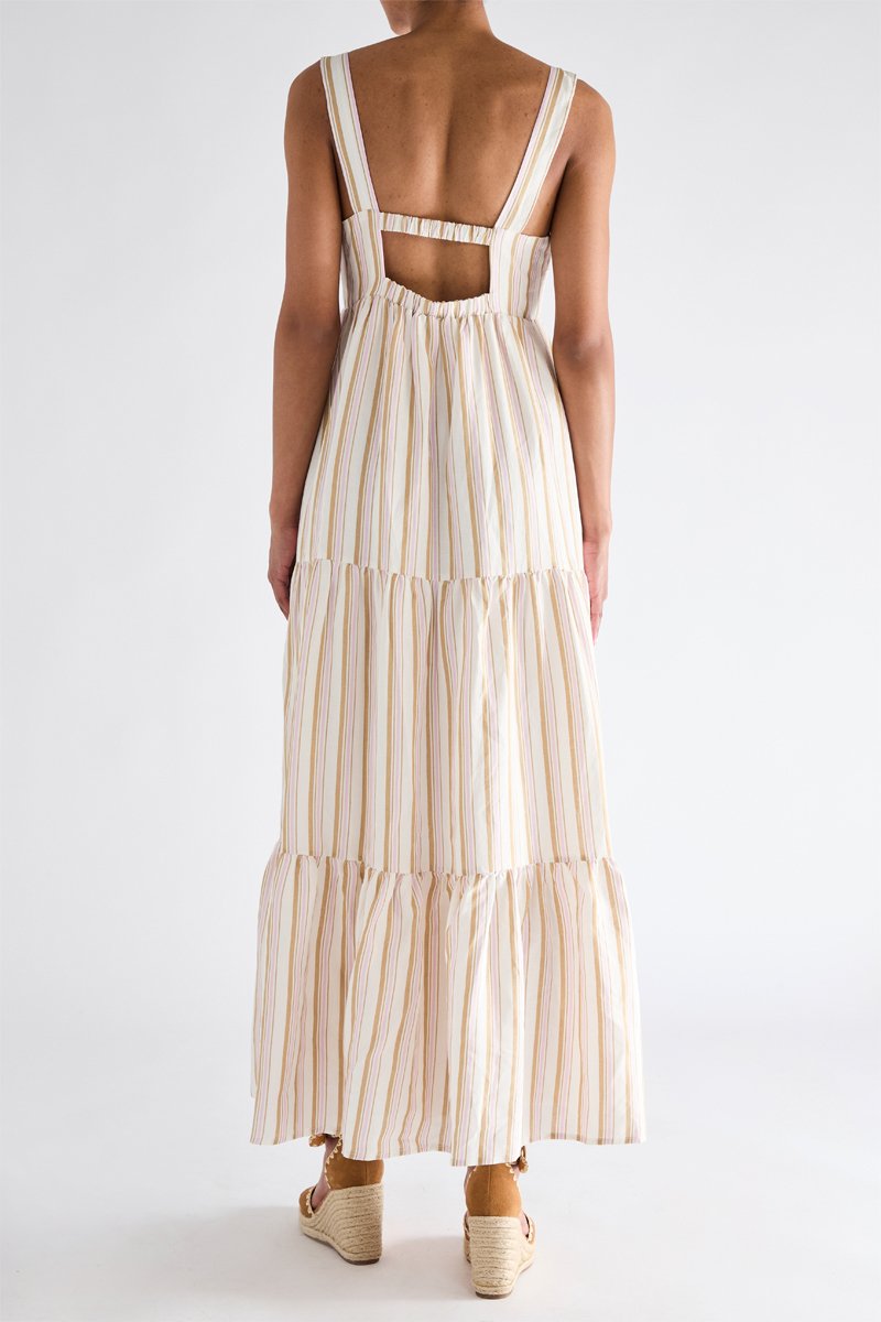 Vestido Largo Charlote de Lino - Camel