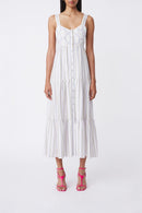Vestido Largo Charlote De Lino - Malva Y Crudo