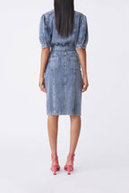 Robe Droite En Jean Clover - Bleu