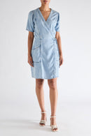 Vestido cruzado Cilem de mezclilla - Azul