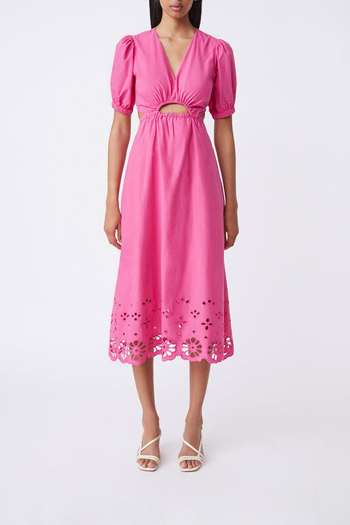 Cuba Midi Dress - Fuchsia