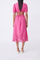 Vestido midi Cuba - Fucsia