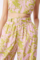 Pantalones Jef de talle alto - Rosa