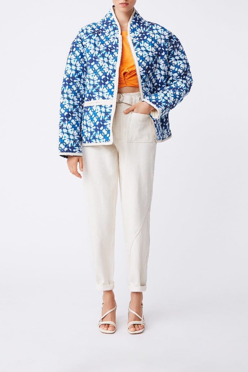 Chaqueta Reversible Oversize Elios - Azul Y Blanco