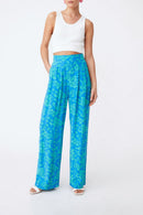 Pantalones Joy De Cintura Alta - Azul