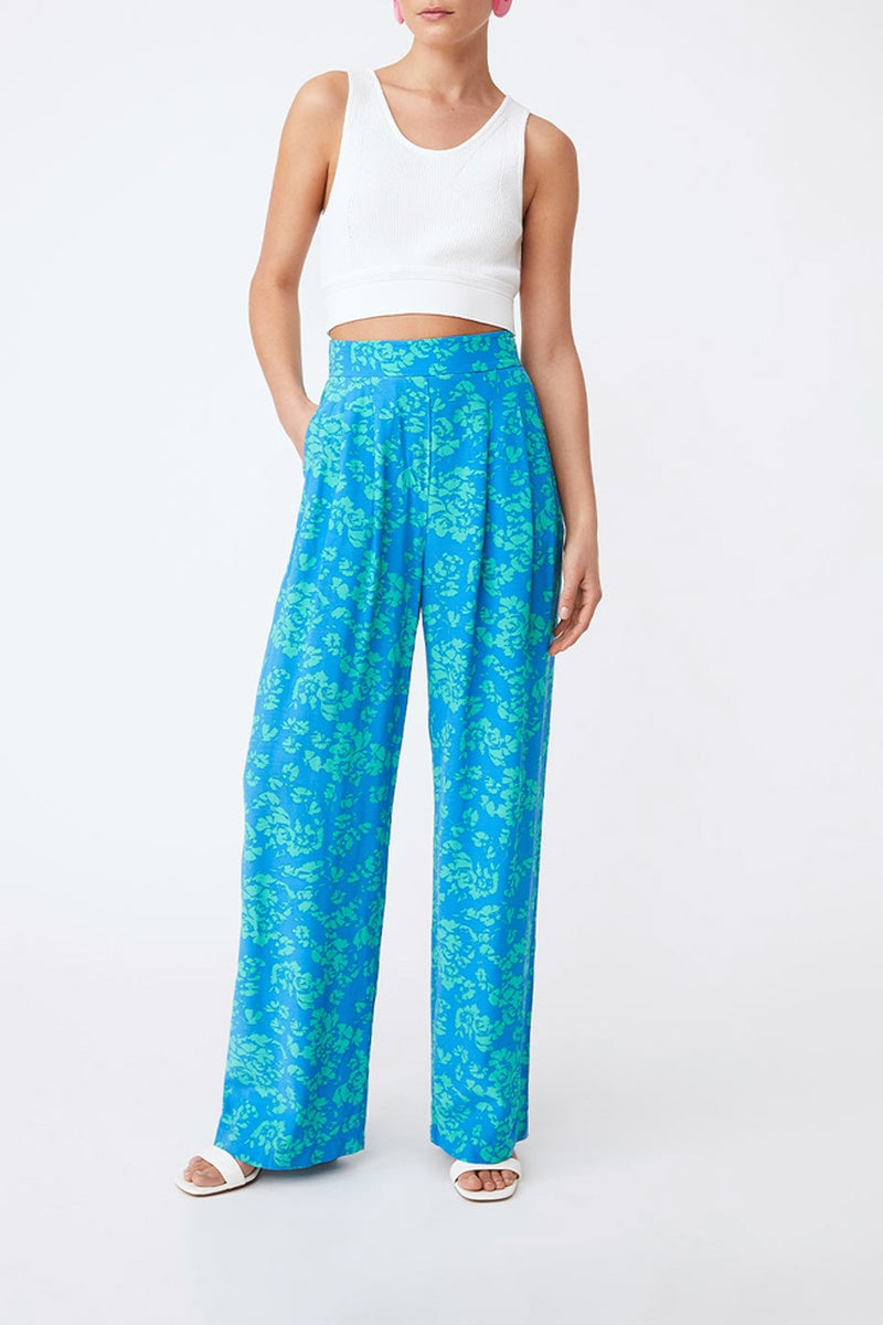 Pantalones Joy De Cintura Alta - Azul