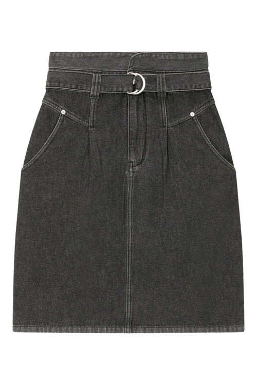 Felipa Straight Denim Skirt - Gray