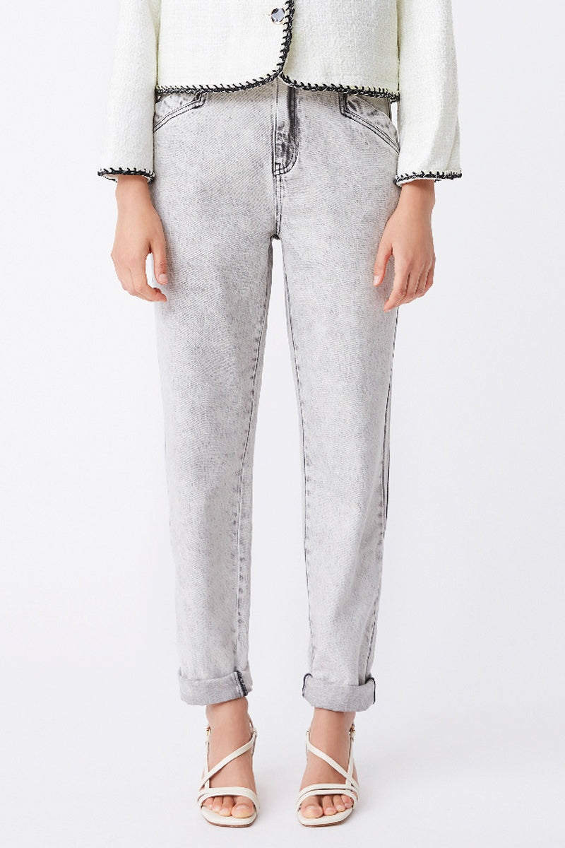 Vaqueros Randy de talle alto - Gris