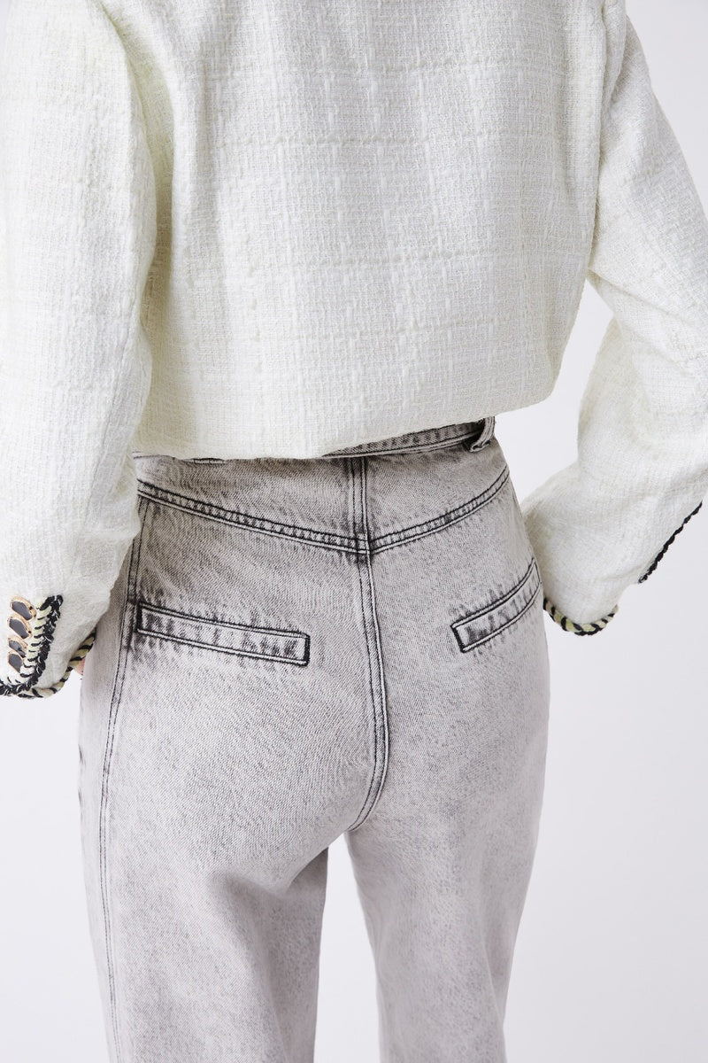Vaqueros Randy de talle alto - Gris
