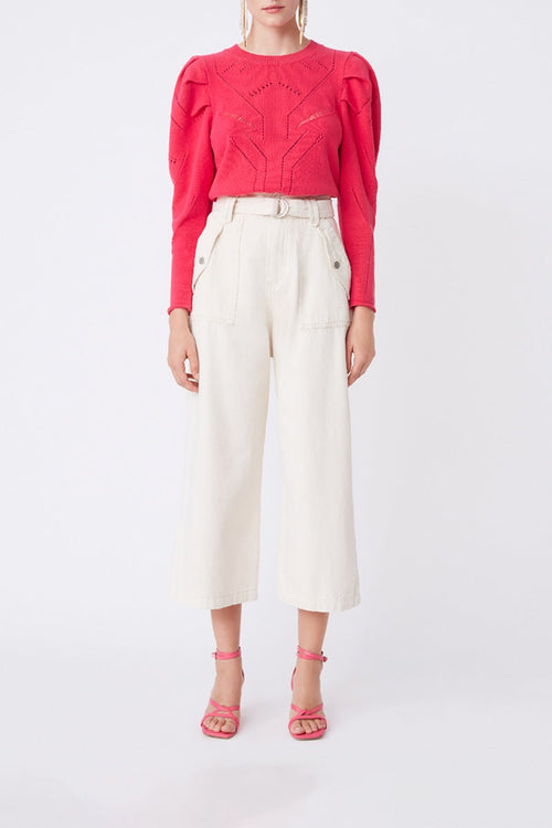 Remi High Waisted 7/8 Jeans - White