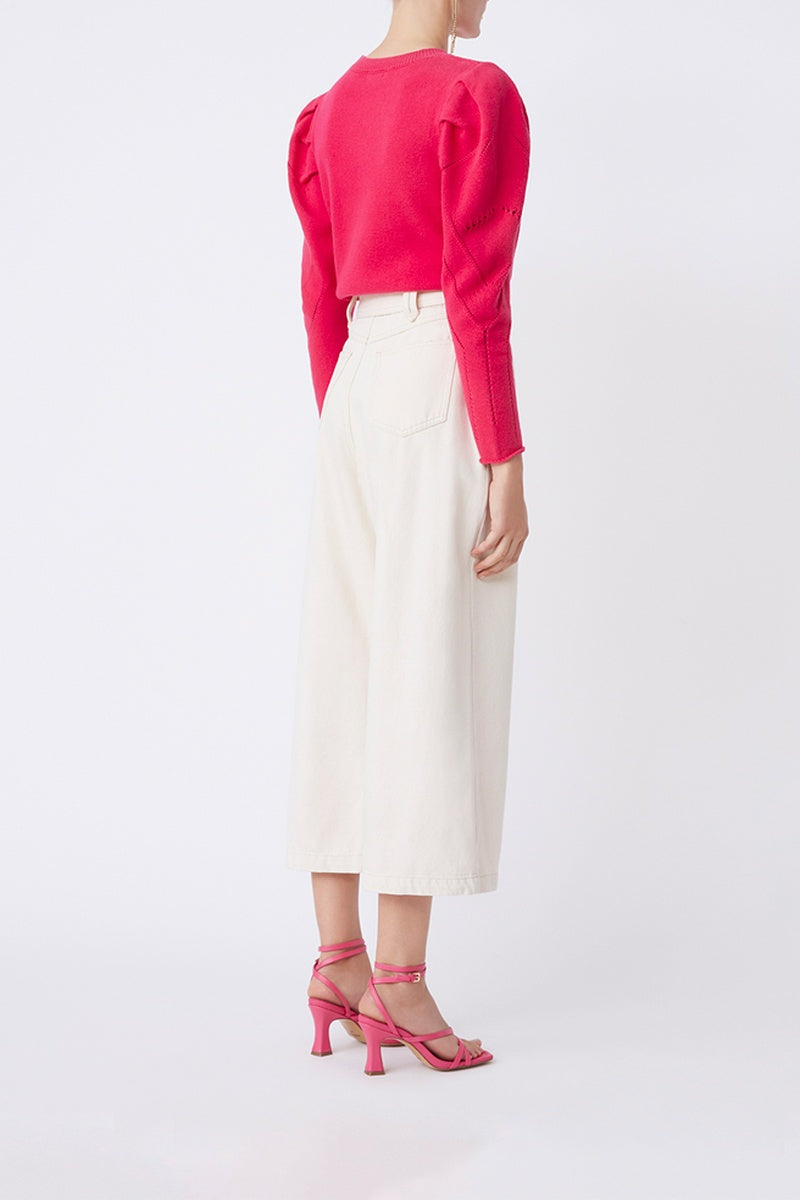 Remi High Waisted 7/8 Jeans - White