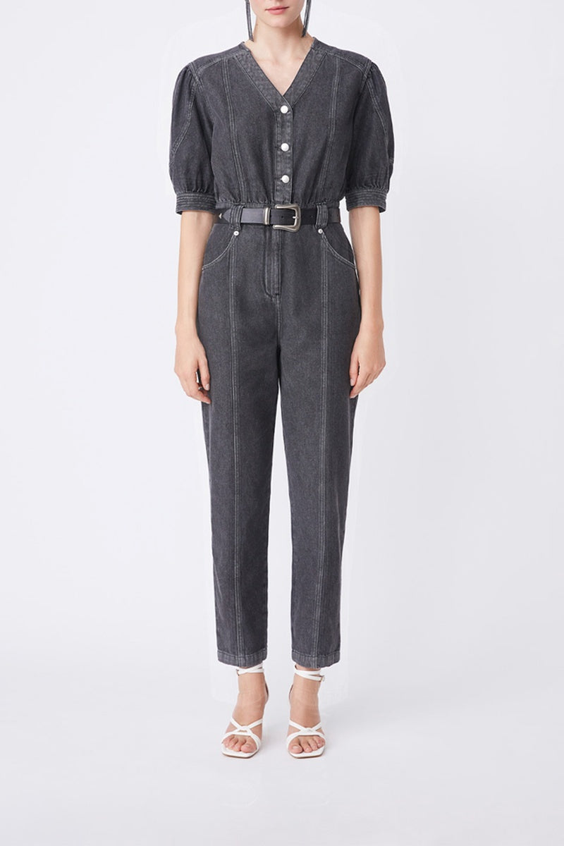 Tifany Denim Jumpsuit - Anthracite