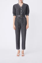 Tifany Denim Jumpsuit - Anthracite