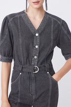 Tifany Denim Jumpsuit - Anthracite