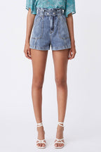 High-Waist Denim Shorts Kenni - Blue