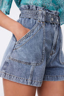 Shorts vaqueros de talle alto Kenni - Azul