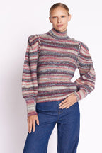 Berenice - Jersey Cuello Redondo Mangas con Pliegues - Multicolor