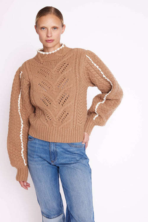 Pull Col Montant Ml - Camel