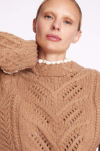 Berenice - Jersey Cuello Alto Ml - Camel