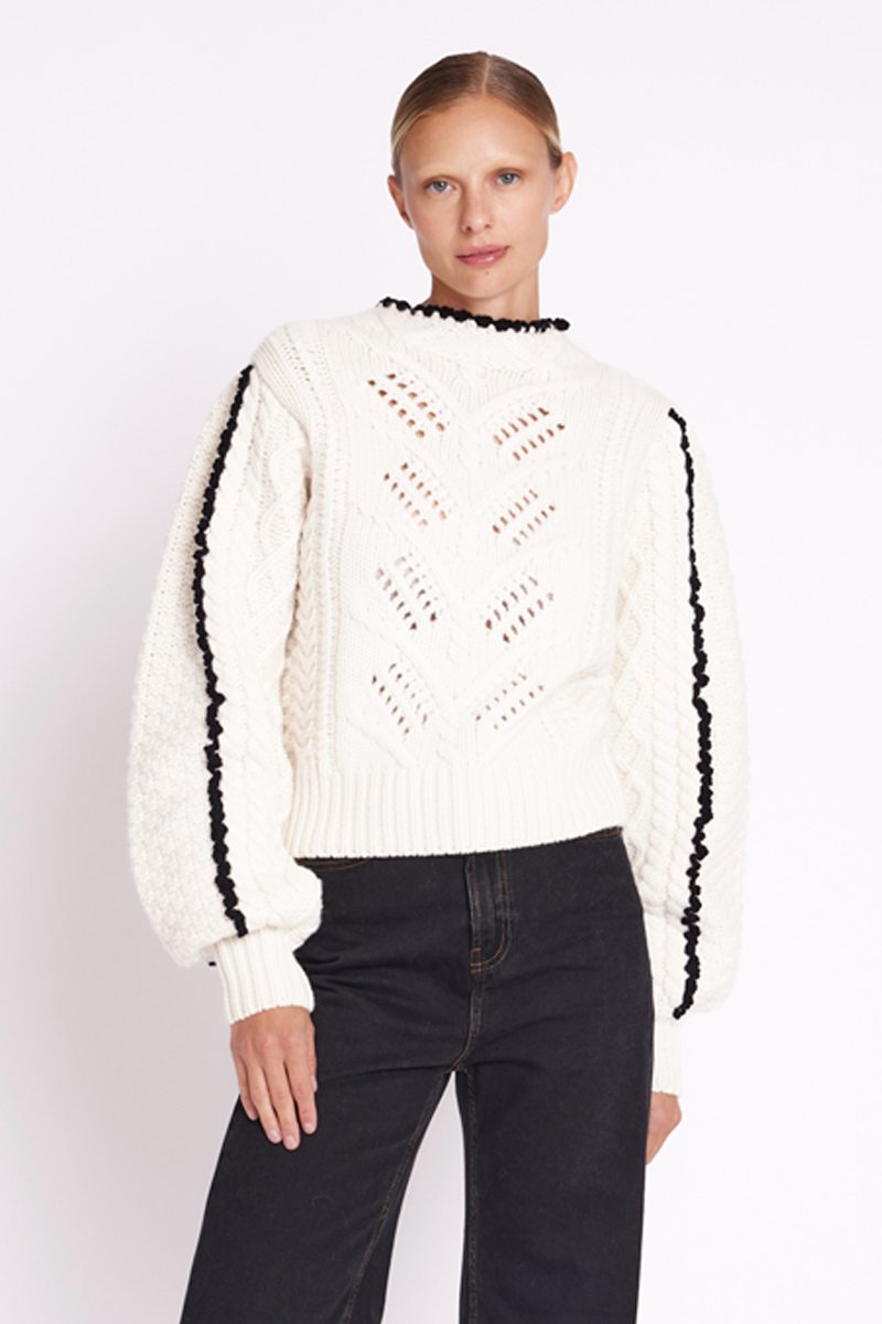 Pull Col Montant - Off White