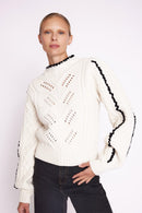 Pull Col Montant - Off White