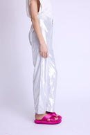 Pantalon Droit Rose Metalise - Silvermetal