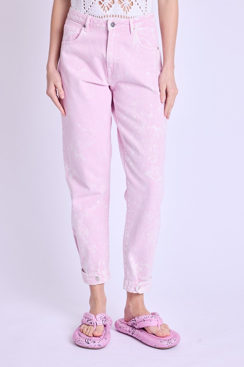 Jean Reglable Vers Le Bas - Pink