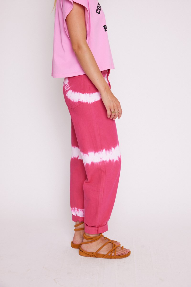 Berenice - Vaquero Recto Desgastado - Hologrammefuchsia