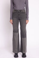 Jean Flare Patchwork - Grey