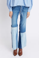 Jean Flare Patchwork - Blue