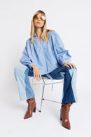 Jean Flare Patchwork - Blue